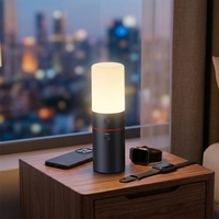 Kit Essentiel pour l'Extérieur : Tour de Charge Sans Fil 4-en-1, Charge Rapide 15W avec Bluetooth et Lumière LED, Station d'Alimentation Portable