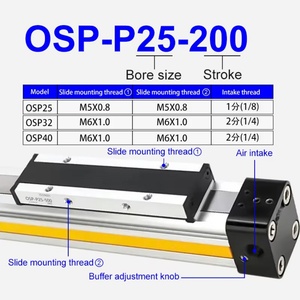 Cilindro sin vástago Parker OSP Serie 25-80 de doble efecto, de aluminio, nuevo, con núcleo de pistón, potencia neumática ajustable - Product Image 3