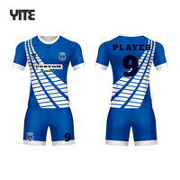Nouveau design 2023 uniformes de football professionnels bleu vert jaune maillot de football vêtements de football de qualité originale pour hommes