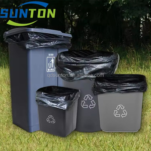 Custom Plastic PE 56-60 Gallon Contractor Rubbish Trash Bags Cross Tie 3.0 Mil <b>Large</b> Black Cross Tie Heavy Duty Garbage Bags - Product Image 5