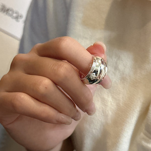 แหวนเงินแท้ 925 รุ่นใหม่ ดีไซน์ทรงบั้ม ปรับขนาดได้ เหมาะสำหรับการเดินทาง - Product Image 3