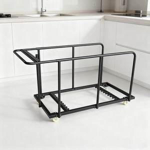 Ai-Cathlon Runder Klapptisch-Trolley, Runder Bankett-Tisch mit Stahlrahmen, Tisch-Rollwagen - Product Image 1