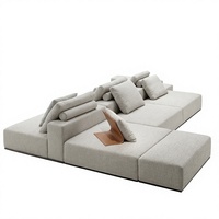 Sofa Pulau Modular Minimalis Italia dengan Tempat Duduk Dua Sisi, Sofa Ruang Tamu Berlapis Kain, Ukuran Kustom