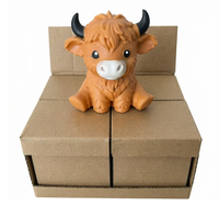 Jouet anti-stress en caoutchouc souple en forme de vache des Highlands, unisexe, à remontée lente, mignon animal de la ferme, cadeau pour enfants et adultes, idéal pour les fêtes