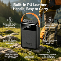 Batterie externe portable 22,5 W à charge rapide avec câbles doubles intégrés, sorties multi-ports, 3 ports d'entrée (Type-C L Micro)