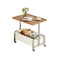 Table de chevet avec cadre en métal, table basse moderne et simple pour salon, table d'appoint de canapé à 2 niveaux pour salons modernes
