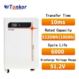 Système de stockage de batterie solaire hors réseau 5kW 5kWh à onde sinusoïdale pure, double entrée, armoire tout-en-un avec port de communication CAN pour la maison TKOB-5kW - Product Image 1