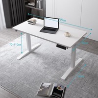 Bureau d'ordinateur convertible moderne avec option de hauteur réglable à moteur simple/double