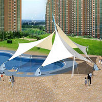 Structure de membrane tendue anti-âge personnalisée, auvent haute résistance à la déchirure, toile PVDF pour sites touristiques extérieurs, rues commerciales, places publiques