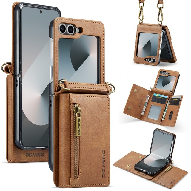Business PU Leather Mobile Phone Case for Samsung Z Flip 3 4 5 6 With Multifunctional Card Holder Wallet Stand Shockproof Cover