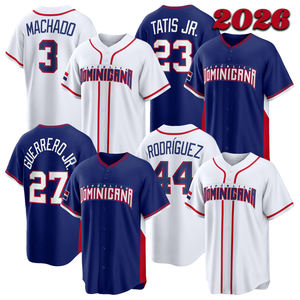 Camiseta de Béisbol Cosida del Clásico Mundial Dominicano 2026, Fernando Tatis Jr, Juan Soto, <span class=keywords><strong>Julio</strong></span> Rodríguez, Vladimir Guerrero Jr, Tallas S-3XL - Product Image 1
