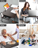 SAIJI Bureau portable pliable pour jeux et études, poste de travail multifonctionnel pour ordinateur portable avec plateau de lit pour la maison, le bureau ou les étudiants