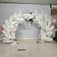 F385 3m Arches décoratives pour restaurants, fleurs de cerisier artificielles en soie japonaise Sakura, couleur rose vif