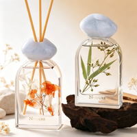 Diffuseur d'arômes en verre écologique de luxe avec bâtonnets séchés, sans parabène, sans alcool, parfum frais longue durée, purificateur d'air