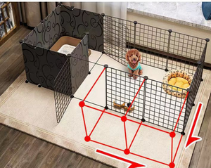 Pagar Anjing Kandang Hewan Peliharaan Playpen <span class=keywords><strong>DIY</strong></span> Kandang Hewan Kucing Gua Multi-fungsi Kandang Tidur Bermain Kandang Kelinci Guinea Pig - Product Image 5