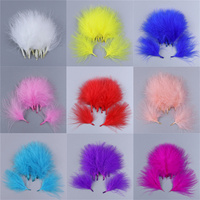 Plume de dinde marabou blanche pour l'artisanat DIY des enfants, accessoire créatif pour cheveux, costume, pêche, matériel de montage de mouches, ornement, frange décorative