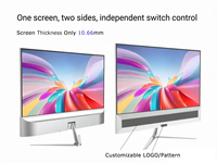 Moniteur LCD double face 27 pouces 1080P ultra-fin avec écran double face et support métallique pour réception, réunion, OEM