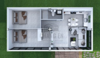 Villas de luxe personnalisées en conteneurs, unités de construction modulaires préfabriquées de haute qualité en panneaux sandwich pour l'extérieur