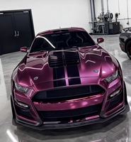 Film de Vinyle Adhésif Premium Brillant Violet Fraise pour Voiture, Moto, Autocollant DIY avec Technologie Air Release, Film de Changement de Couleur pour Véhicule