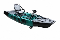 Kayak de pêche modulaire monoplace 2 pièces de 10 pieds, kayak à pédales, kayak sit-on-top à propulsion par pédales en HDPE, support pour moteur de pêche, kayak monoplace