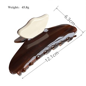 EASY Fermaglio per capelli a coda di cavallo in acetato fatto a mano, con motivo geometrico a righe colorate, alla moda, di alta qualità, per donna - Product Image 4