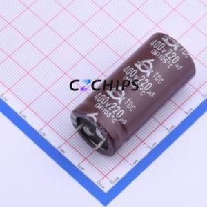 ตัวเก็บประจุอิเล็กโทรไลต์อะลูมิเนียมแบบ Snap-in รุ่น TDC 400V220 ขนาด 22*45 มม. ชนิด Through hole (THT) ขนาด D22xL45 มม. ความจุ 220uF ค่าความคลาดเคลื่อน 20% แรงดัน 400V ระยะขา 10 มม. - Product Image 1