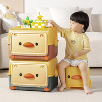 Boîte de rangement en plastique empilable pour enfants, jolie boîte de rangement pour jouets, grand bac de rangement, conteneur de rangement pour blocs de construction de dessins animés