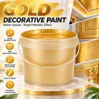 Peinture décorative métallique à base d'eau, effet métallique brillant or et argent, revêtement pour la décoration des murs intérieurs et extérieurs