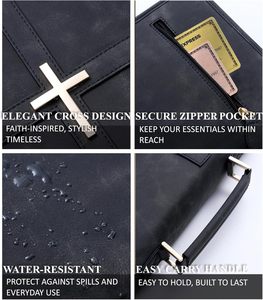 Funda para Biblia de Cuero Vegano con Cierre, Hecha a Mano, a Prueba de Olores, con Bolsillo para Teléfono, para Hombres y Mujeres, Regalo Cristiano, en Caja - Product Image 5