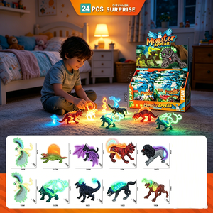 Jouets de monstres fantastiques phosphorescents, 12 styles de figurines de créatures mythiques anciennes, design lumineux, figurines d'action à collectionner pour enfants - Product Image 1
