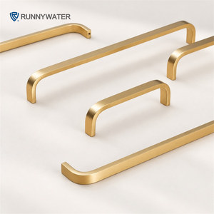 HK0141 Simple Bow U Shape Brass Handle Pulls Slim Stain Furniture Kitchen Closet Drawer <strong>Door</strong> Cabinet Dresser Outdoor Hotel - Product Image 3