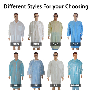 लंबी आस्तीन गैर बुना हुआ गाउन सूट पीपी एसएमएस कपड़े डिस्पोजेबल सांस लैब कोट - Product Image 6