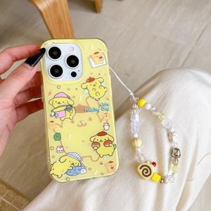 Coque souple antichoc 360° avec cordon pour iPhone 16/iPhone 15 Pro Max/iPhone 14/iPhone 13, motif chien pudding mignon et adorable en TPU - Product Image 1