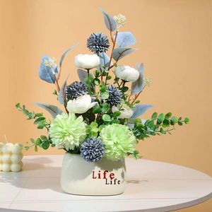 Flores artificiales de gama alta de moda hechas <span class=keywords><strong>a</strong></span> mano moderna mesa de comedor para el hogar <span class=keywords><strong>refrigerador</strong></span> Oficina arreglos decorativos - Product Image 6