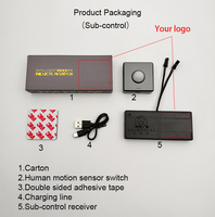 Sous-commande rechargeable sans fil 12V 24V Détecteur de mouvement humain à infrarouge Interrupteur à lumière LED Capteur de mouvement intelligent du corps