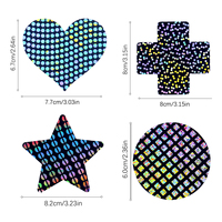 Nouveauté : Cache-tétons adhésifs jetables noirs holographiques effet disco pour festivals et soirées (vente en gros)