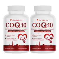 Comprimés à croquer de Coenzyme Q10 avec Vitamines C et E - Favorise la santé cardiaque, l'énergie et la défense antioxydante, 60 unités
