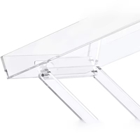 Table basse pliante moderne en acrylique écologique, transparente et portable, personnalisable, pour canapé ou table d'appoint de chevet