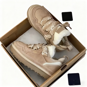 חובבי החורף האירופי חם פרווה צמר פרווה עור אמיתי רירית ללא החלקה החלקה תחרה-up u * gs נעלי שלג מגפי עיצוב נשם - Product Image 6