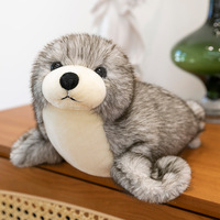 Peluche Lion de Mer 30 cm – Décoration de Fête d'Halloween, Coussin Animal en Peluche, Jouet pour Machine à Pinces, Cadeau