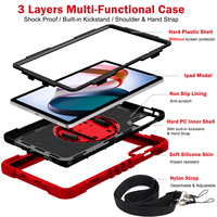 Étuis robustes pour tablette Xiaomi Redmi Pad 2 11 pouces 2025 avec béquille, rotation à 360°, sangle de main et d'épaule, protection contre les chocs