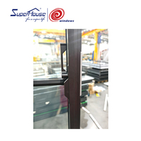 Ventana Americana NFRC TITL 24 con Rotura de Puente Térmico, Panel de Vidrio Grande, Ventana Abatible de Aluminio de Gran Tamaño