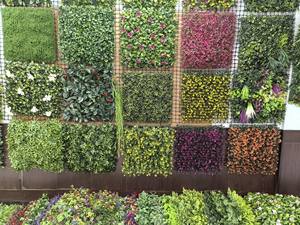 Feuillage artificiel gazon artificiel 5d Panneau mural tropical artificiel vert panneau mural herbe de pampa feuille de palmier artificiel mur - Product Image 5