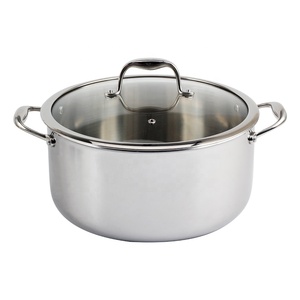 Olla de Acero Inoxidable de 3 Capas, Utensilios de Cocina Profesionales para Inducción, Gas y Eléctricos - Product Image 1