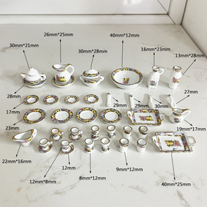 MSYO 1/12 1/6 Mini <span class=keywords><strong>smalto</strong></span> in ceramica goffrato tazza Set eco-friendly arredamento tradizionale stoviglie da cucina accessori per la casa giocattolo fai da te - Product Image 2