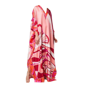 Women Muslim Abaya Boat Neck Loose Floral Print Long Sleeve <b>Maxi</b> <b>Dress</b> Summer Casual Vacation Wear - Product Image 1