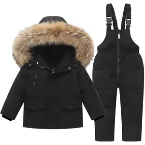 Veste de Ski imperméable pour fille de 18 à 24 mois, 2 pièces, vêtement d'hiver pour bébé, manteau de neige