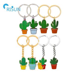 Llaveros de Cactus de calidad personalizada, llaveros de esmalte duro suave en maceta, planta, fabricante - Product Image 1