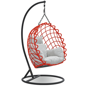 Fauteuil suspendu rond en rotin et acier pour 3 personnes, avec 2 sièges à bascule, pour chambre à coucher, luxe, intérieur, style œuf - Product Image 6