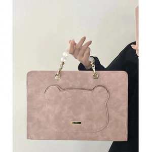 <span class=keywords><strong>Sac</strong></span> à main multifonctionnel pour <span class=keywords><strong>ordinateur</strong></span> portable de grande capacité pour femmes manchon en PU avec barre de traction à sangle croisée <span class=keywords><strong>sac</strong></span> d'<span class=keywords><strong>ordinateur</strong></span> absorbant les chocs <span class=keywords><strong>sac</strong></span> intérieur - Product Image 4